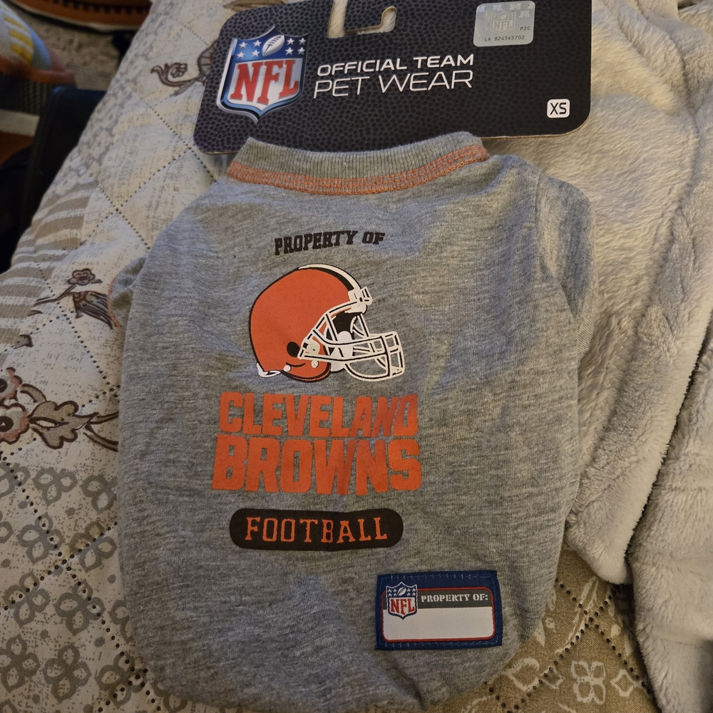 NFL Cleveland Browns Dog Gray‎ and Orange Jersey